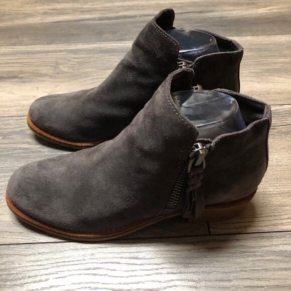 Dolce Vita gray suede heeled booties 7 - Picture 4 of 5